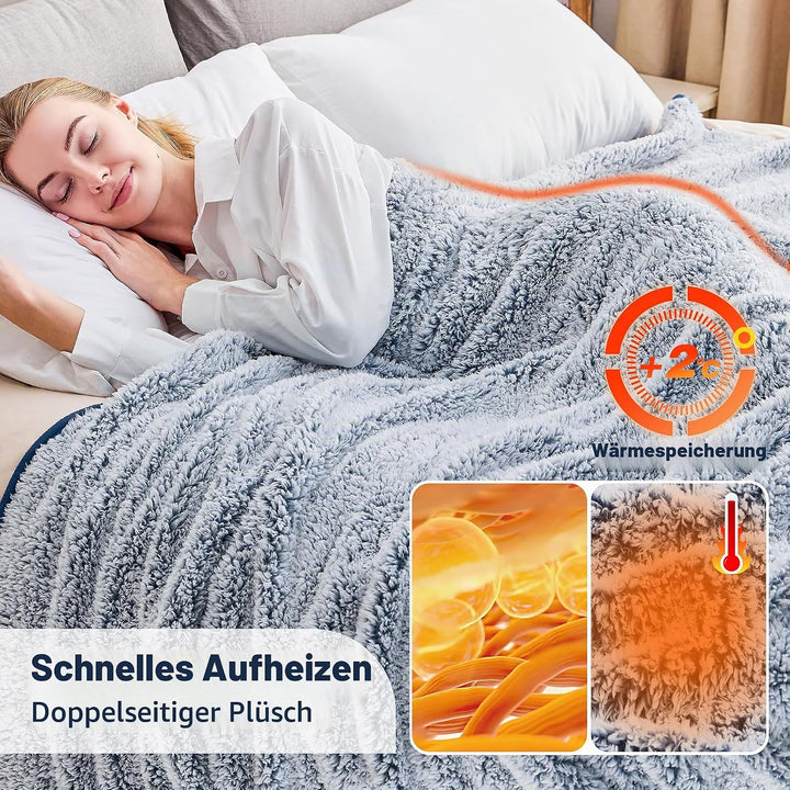 EMME Sherpa Decke Kuscheldecke, Dick und Elegant, Sofadecke Doppelgesicht Extra Weich, Warme Gemütli