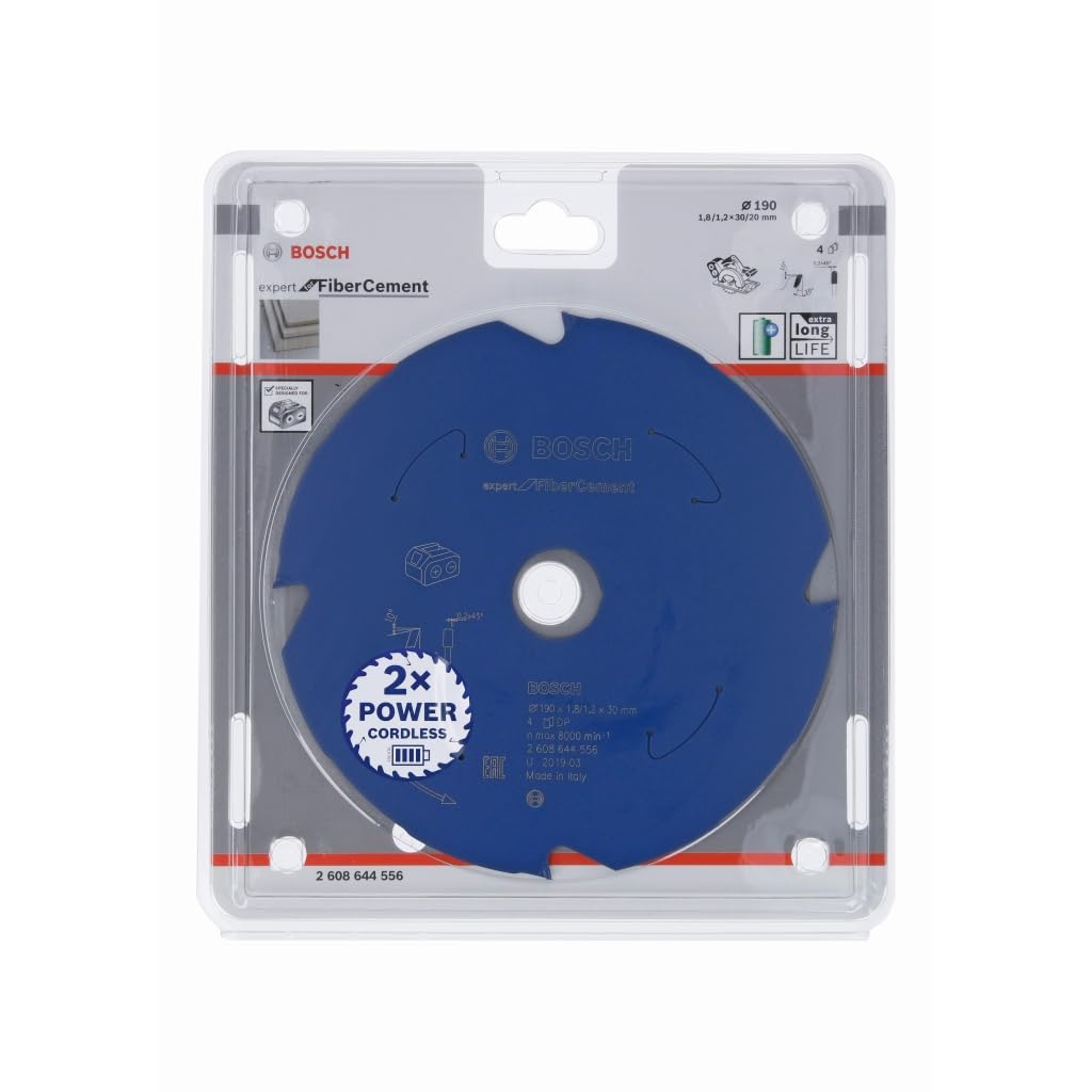 Bosch Accessories 1x Kreissägeblatt Expert for Fiber Cement (Faserzement, Sägeblatt Ø 190 x 30 x 1,8