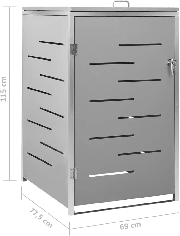 Hommdiy Mülltonnenbox 1/2/3/4er Rostfrei Abschliessbar Müllbox Mülltonne Mülltonnenverkleidung Garte