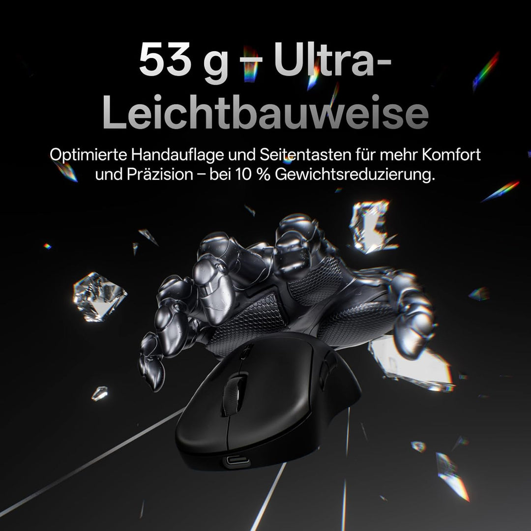 Rapoo VT3 MAX Gen-2 Gaming Maus Kabellose, Echte 8000Hz Abfragerate, 30K DPI, 53g Ultraleicht, 750 S