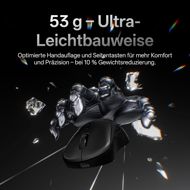 Rapoo VT3 MAX Gen-2 Gaming Maus Kabellose, Echte 8000Hz Abfragerate, 30K DPI, 53g Ultraleicht, 750 S