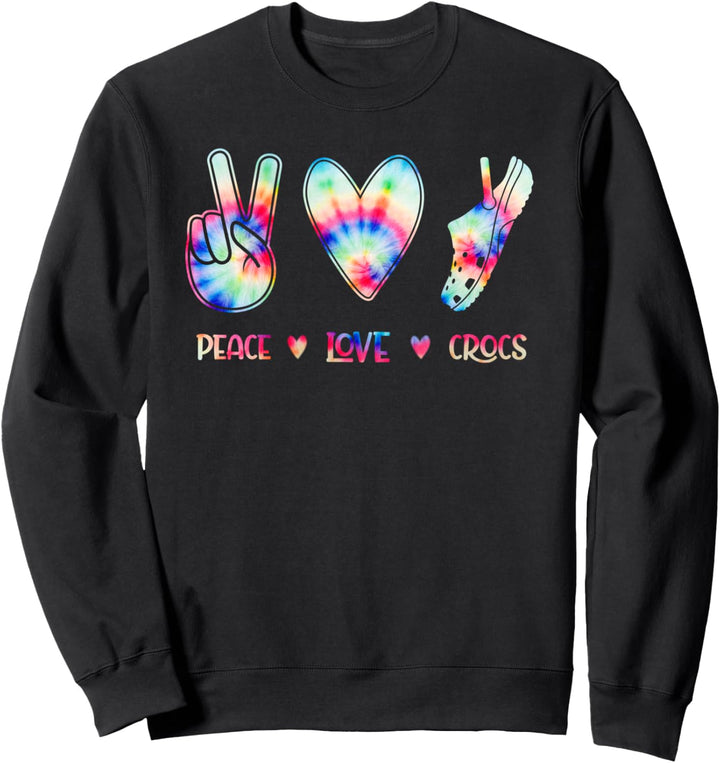 Peace Love Crocs lustiges Geschenk für Familie Xmas Pyjama Sweatshirt