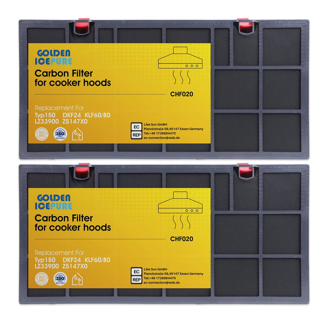 2 x GOLDEN ICEPURE Kohlefilter/Aktivkohlefilter für Dunstabzugshaube-für Hauben Ersatz für AEG/Juno/