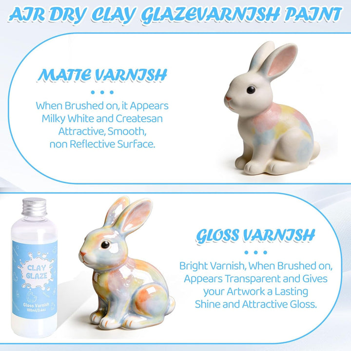 29pcs Clay Modellier Tools & 100ML Air Dry Clay Glaze Glasur für Ton Lufttrocknend zur Verhinderung