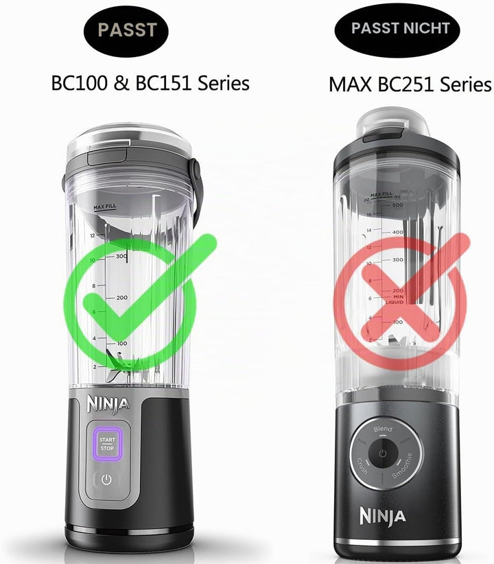 für Ninja Blast Tragbarer Mixer Ersatzteile Zubehör, 530ml Becher mit Trinköffnung Deckel &amp; Untere K