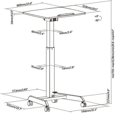 VDD Schreibtisch-Sitz-Steh-Laptoptisch: Fahrbar, höhenverstellbar, und vielseitig - Der ideale Tisch