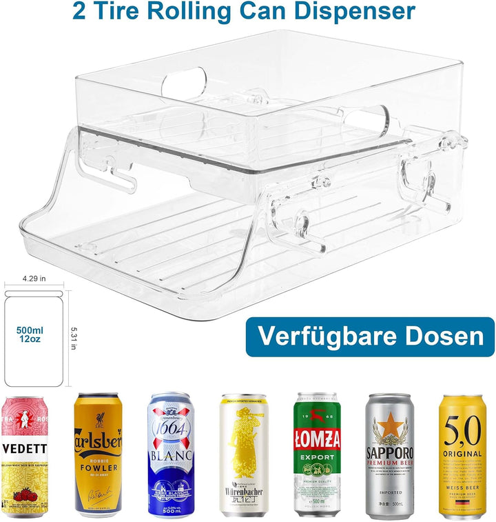 HNNJCK Kühlschrank Organizer Dosen Dosenspender Kühlschrank Getränke Organizer, Foldable Dosenhalter