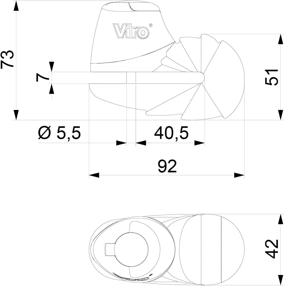 Viro 154.47 Packung mit 2 Bloccadisco Armadillo, Chrom-Finish, Stange 5.5 mm