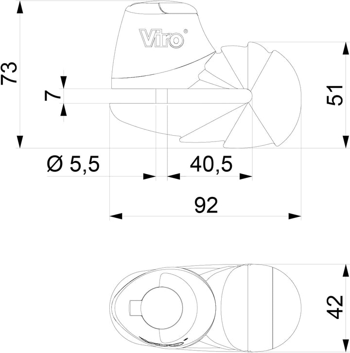 Viro 154.47 Packung mit 2 Bloccadisco Armadillo, Chrom-Finish, Stange 5.5 mm