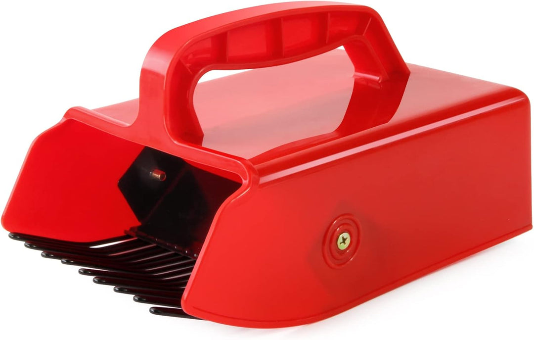 VicBre Beerenpflücker mit Metallkamm Kunststoff Blaubeerschaufel Rechen Rot-Schwarz, Rot
