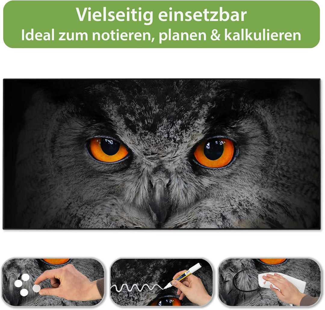 banjado Magnettafel schwarz 78 x 37cm / Magnetwand Metall/Magnetpinnwand als Memoboard/Pinnwand Magn