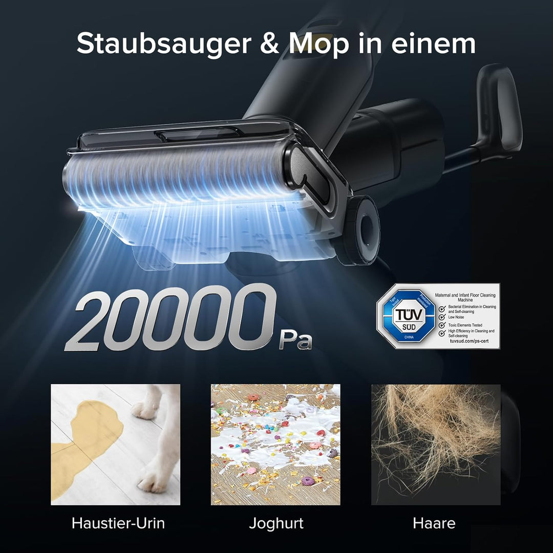 roborock F25 XT Nass Trockensauger, kabelloser Nass-Trocken-Sauger, 20.000 Pa Staubsauger mit Wischf