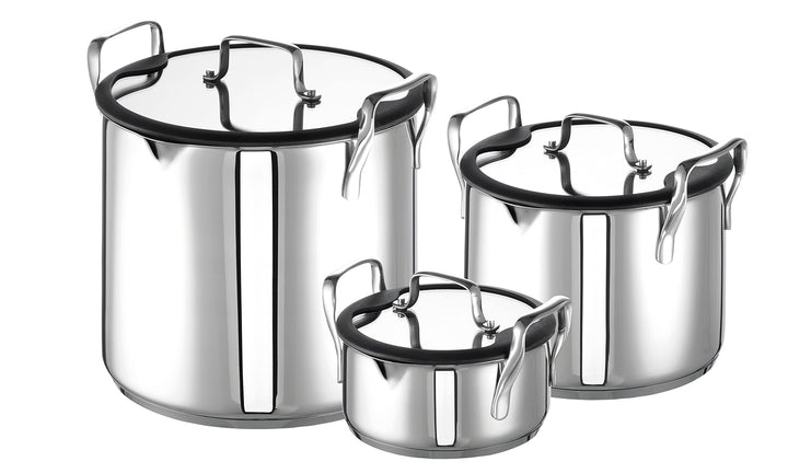 ROHE-Germany Topfset Tiny Marco, Compact-Set 3 tlg., Edelstahl, Stapelbar Silber