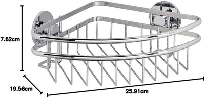 WENKO Express-Loc® Eckablage Cali - Eckregal, Eckwandablage, Befestigen ohne bohren, Edelstahl rostf