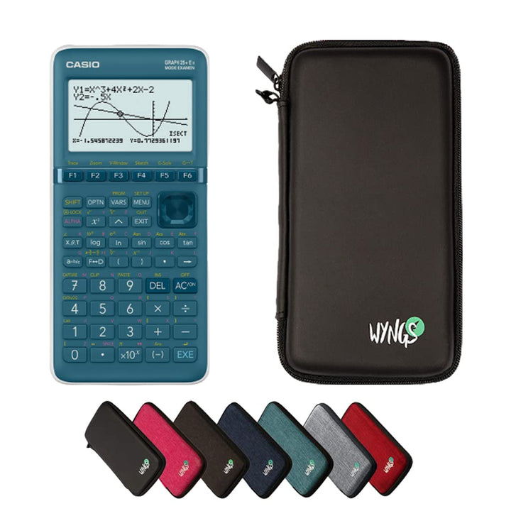 CALCUSO Sparkpaket: Casio Graph 25 E II + WYNGS Schutztasche schwarz + Erweiterte Garantie von CALCU