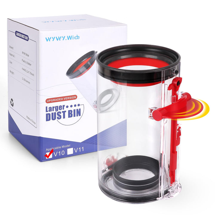 Grosser Staubbehälter Ersatz für Dyson V10 SV12 Staubsauger Ersatzteile, Verbesserter V10 Behälter,
