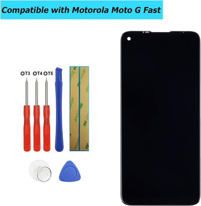 Vvsialeek LCD Display Kompatibel Für Moto G Fast XT2045-3 Schwarz LCD Touch Screen with Toolkit