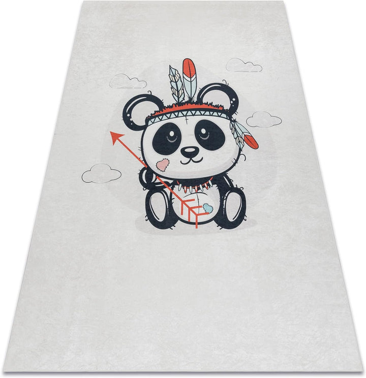 Kinderteppich Bambino Waschteppich Panda für Kinder Anti-Rutsch - Creme 120x170 cm 120 x 170 cm Bamb