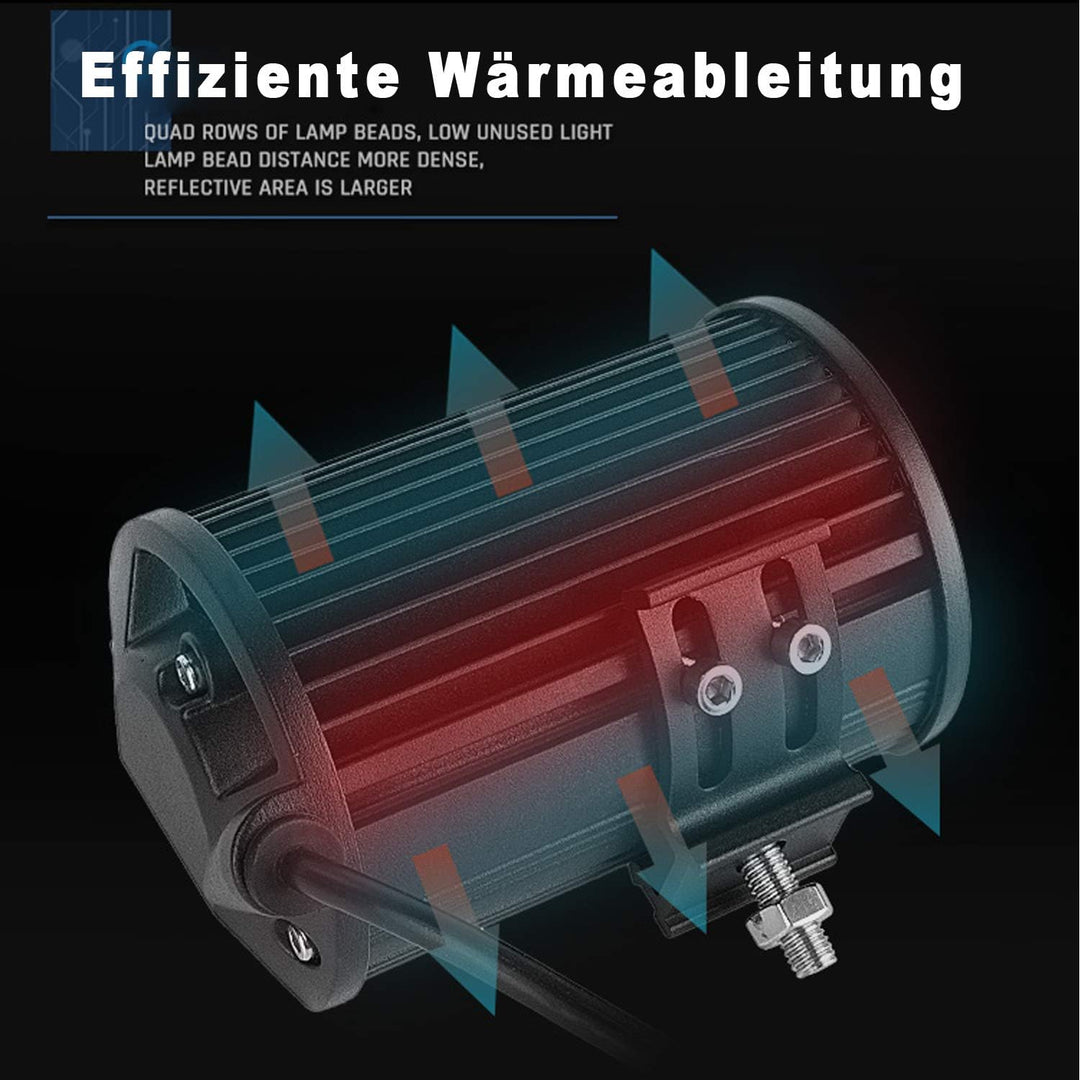 AufuN LED Arbeitsscheinwerfer 72W LED Zusatzscheinwerfer Offroad Scheinwerfer 21600LM 10-30V 6000K A