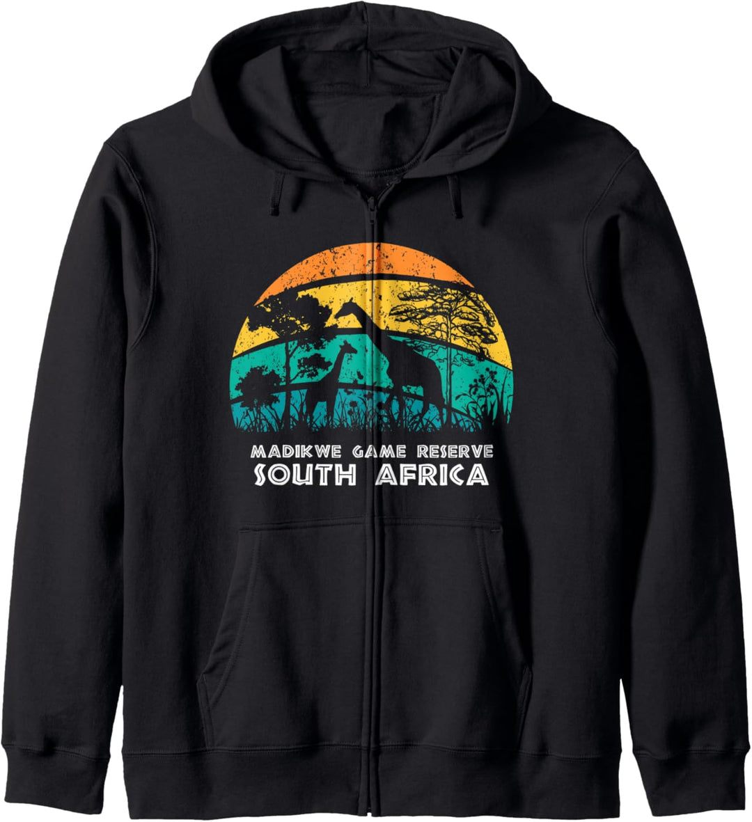 Vintage Retro Madikwe Game Reserve, Südafrika Afrika Safari Kapuzenjacke