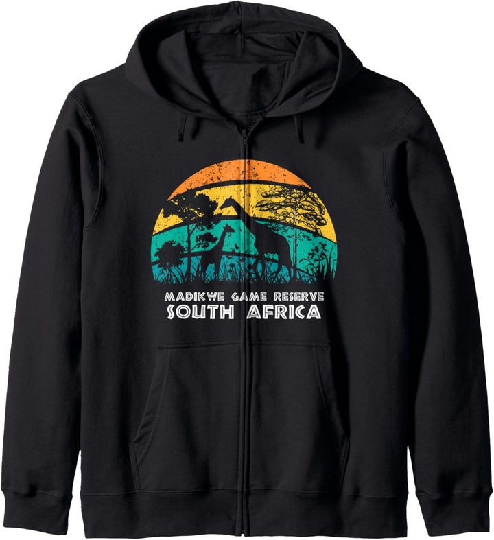 Vintage Retro Madikwe Game Reserve, Südafrika Afrika Safari Kapuzenjacke