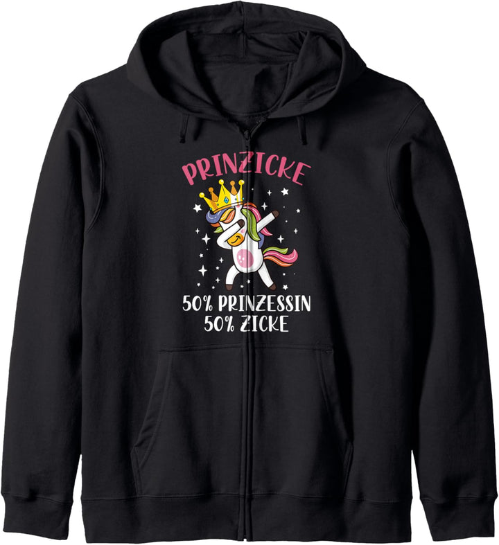 Prinzicke Zicke Prinzessin Einhorn Spruch Kapuzenjacke