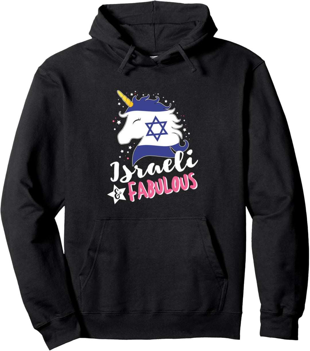 Israelisches Einhorn Israelische Flagge Pullover Hoodie