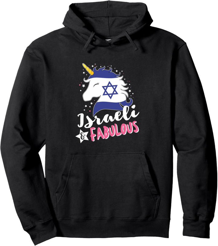 Israelisches Einhorn Israelische Flagge Pullover Hoodie