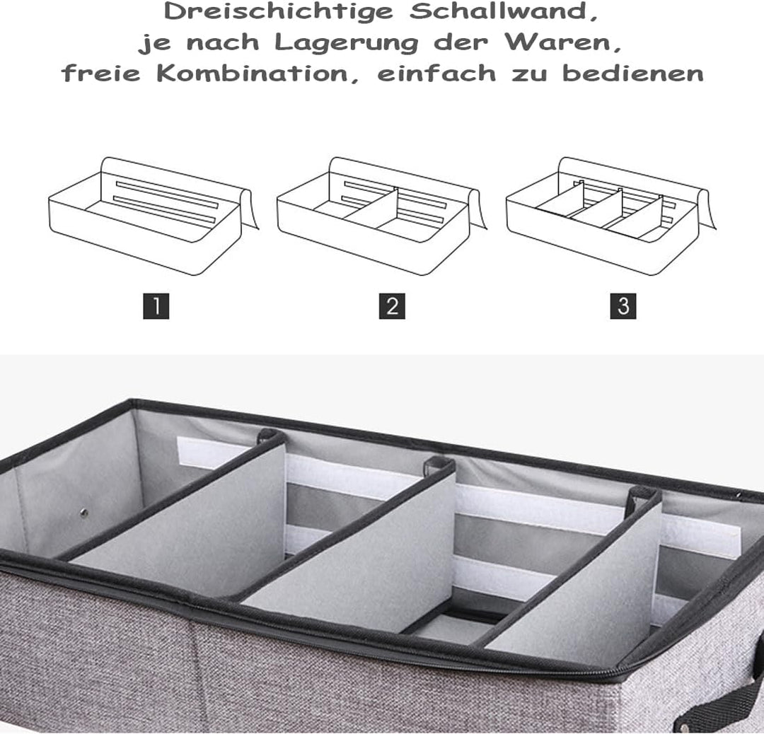 AARAINBOW Stoff Schuhe Unterbettkommode, Faltbare Unterbett Schuhe Kleidung Aufbewahrungsbox mit Ver