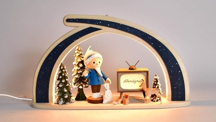 Ratags Massivholzbogen, Sandmännchen mit TV, 65 Jahre Sandmann