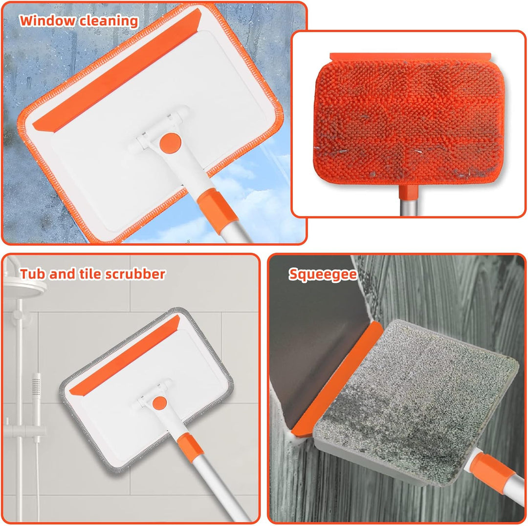 Qaestfy Wand- und Fussleistenreiniger mit 122cm Aluminium langem Griff Fliesenreiniger Fliesenwische