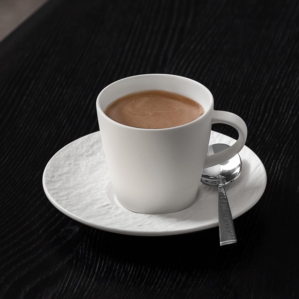 Villeroy und Boch - Manufacture Rock blanc Mokka-/Espressoobertasse, weisse Tasse für Espresso und M