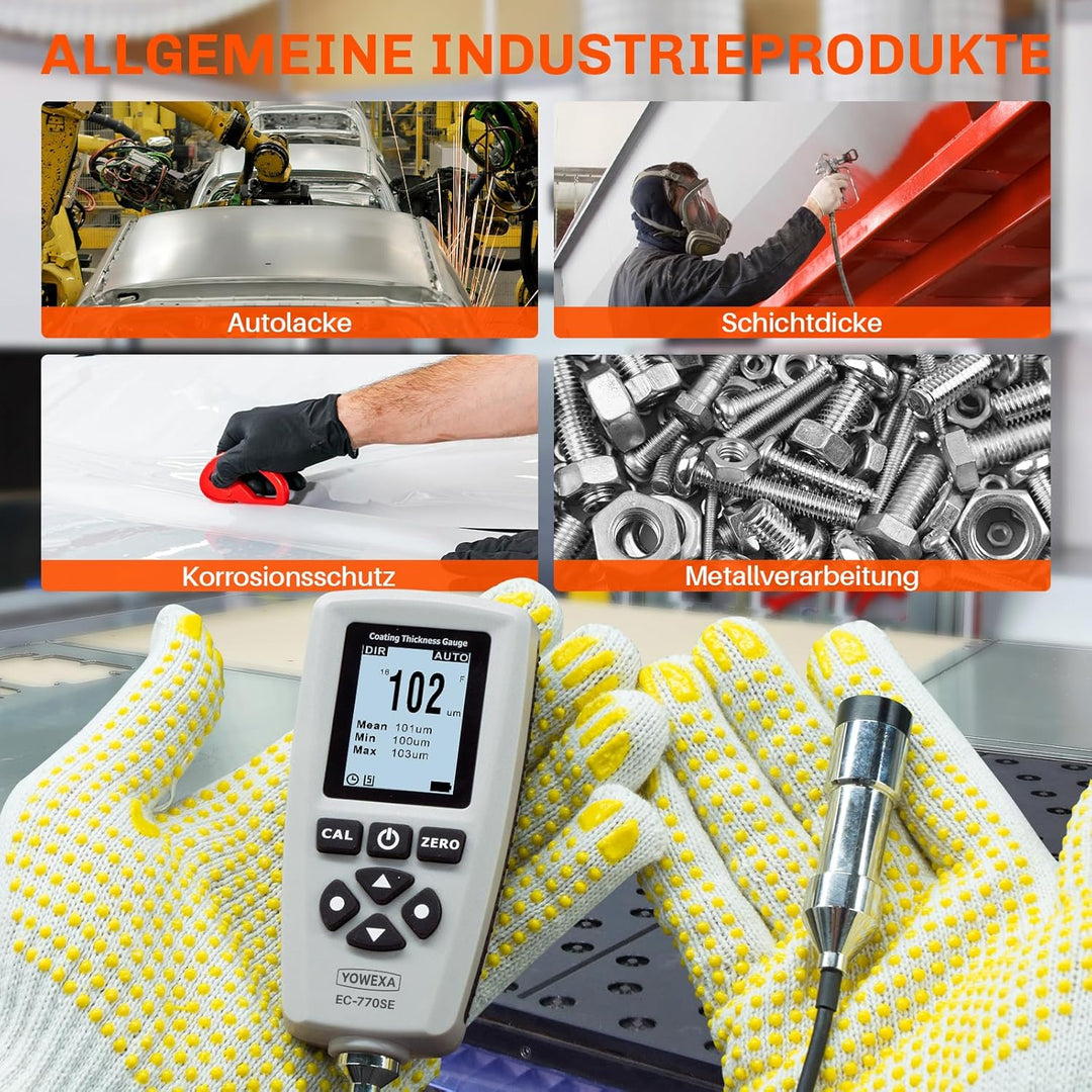 Lackmessgerät auto EC-770SE Schichtdickenmessgerät mit Externer Sonde, Automatische Erkennung mit Sp