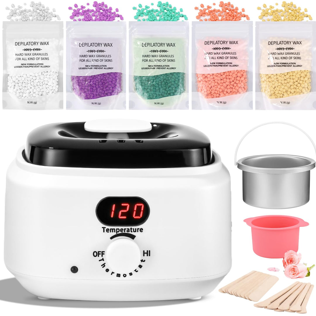 Waxing set für Gesicht Beine Ganzkörper Schmerzlos Waxing kit, Wachswärmer Wachsmaschine zur Haarent