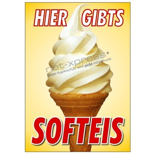 net-xpress Plakat Softeis Foto Vanille-Softeis DIN A1, Werbeplakat Poster