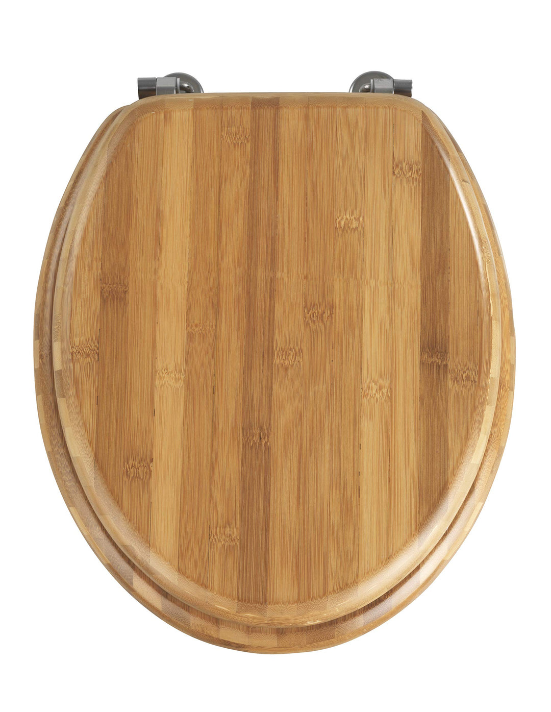 WENKO WC-Sitz Bambus, Toilettensitz aus echtem Bambus, WC-Deckel mit rostfreien Edelstahl-Scharniere