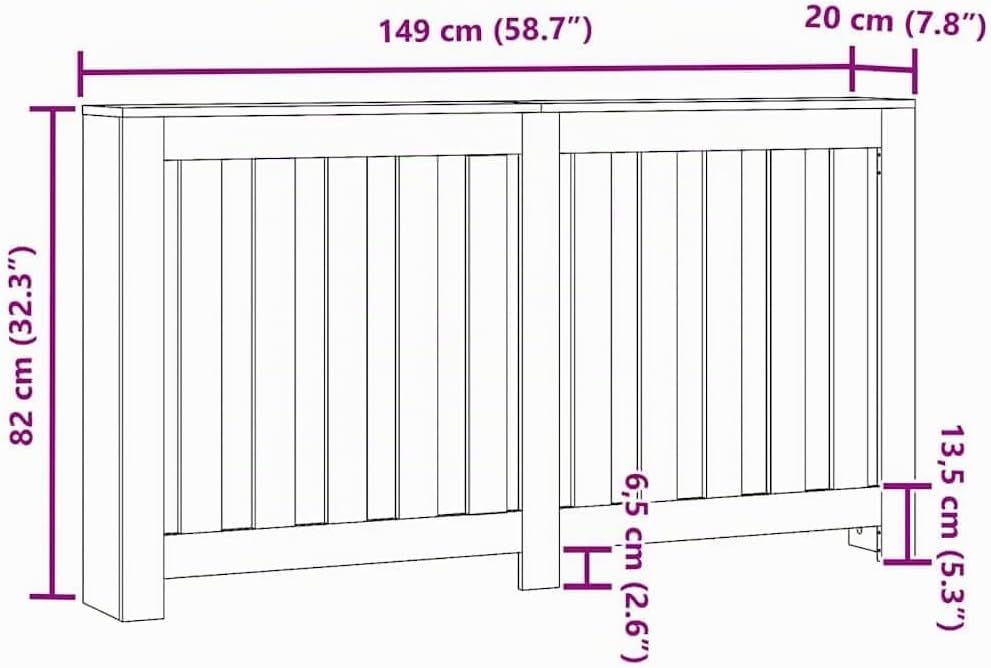 vidaXL Heizkörperverkleidung, Heizungsverkleidung Modernes Latten-Design, Heizkörperabdeckung für Wo