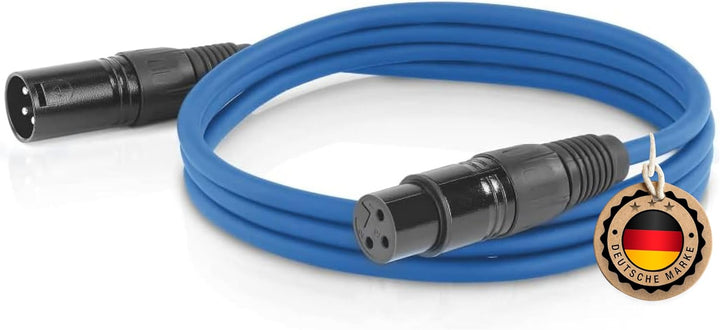 ETEC, XLR-Kabel, Mikrofon-Kabel, XLR-Stecker auf XLR-Buchse, XLR-Verbindungs-Kabel, blau, 20,0 m 20,
