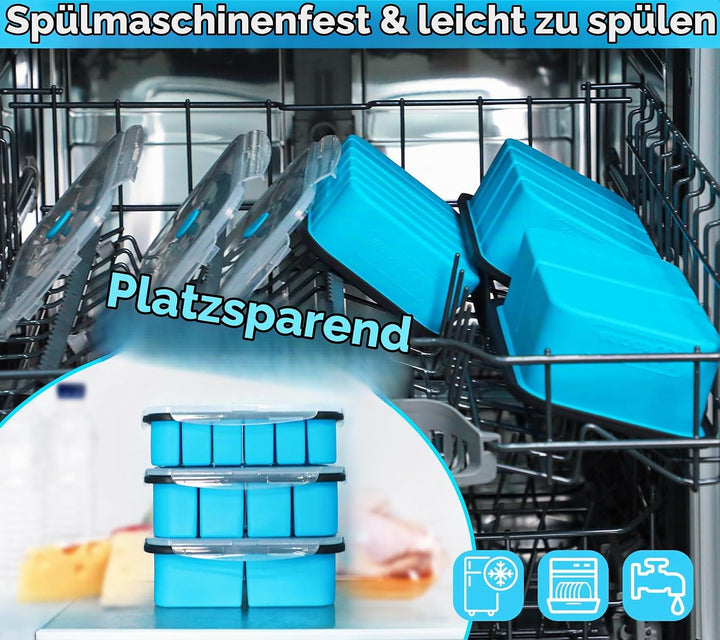 webake Suppen Einfrieren Behälter Silikon Gefrierform mit Deckel 3 Stück 125ml 250ml 500ml Gefrierbe