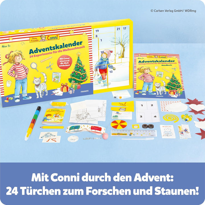 FRANZIS 67207 - Meine Freundin Conni Adventskalender, 24 altersgerechte Experimente für die Weihnach