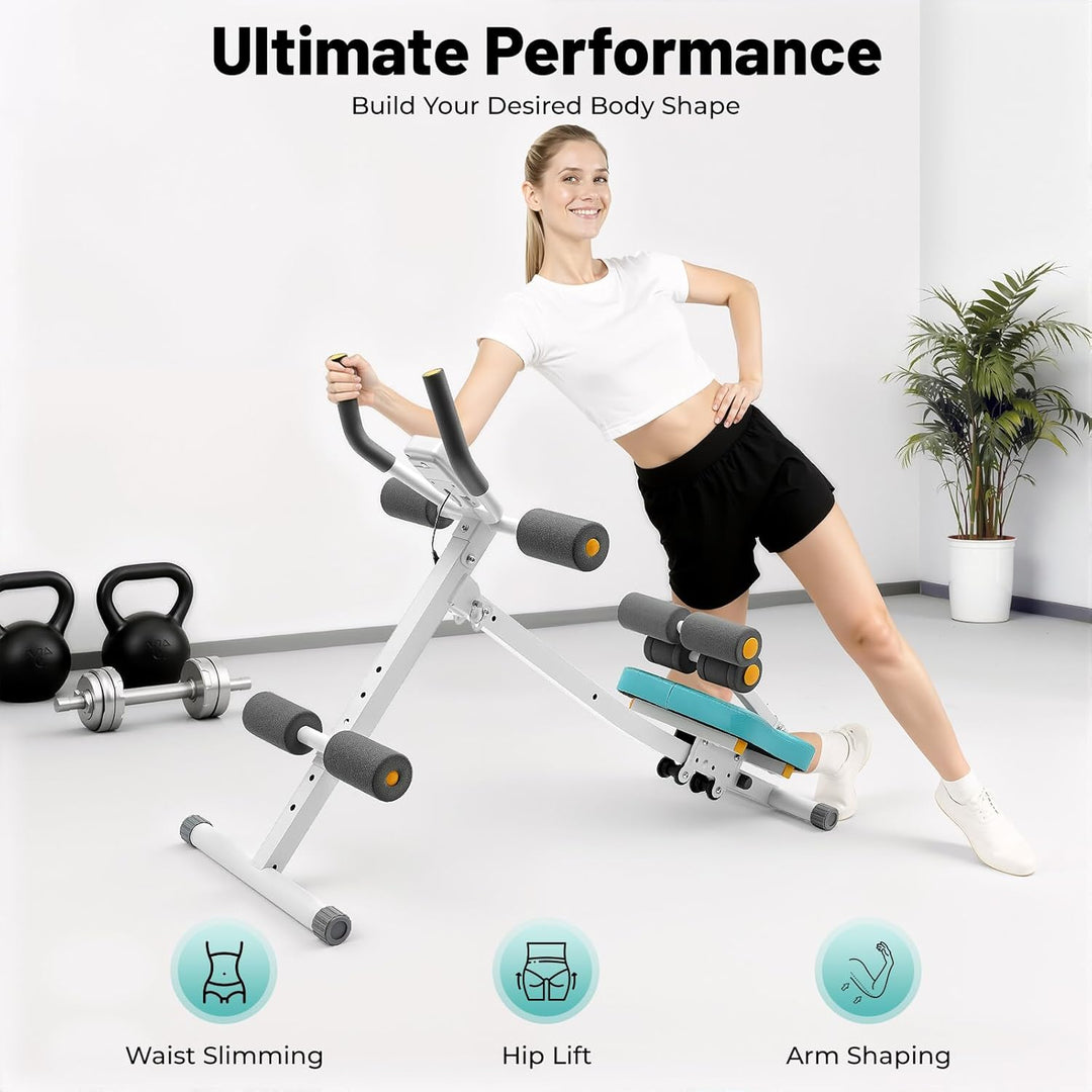 Bauchtrainer mit LCD Display, Bauchmuskeltrainer für Zuhause 120kg Tragkraft, Ab Roller mit Widersta