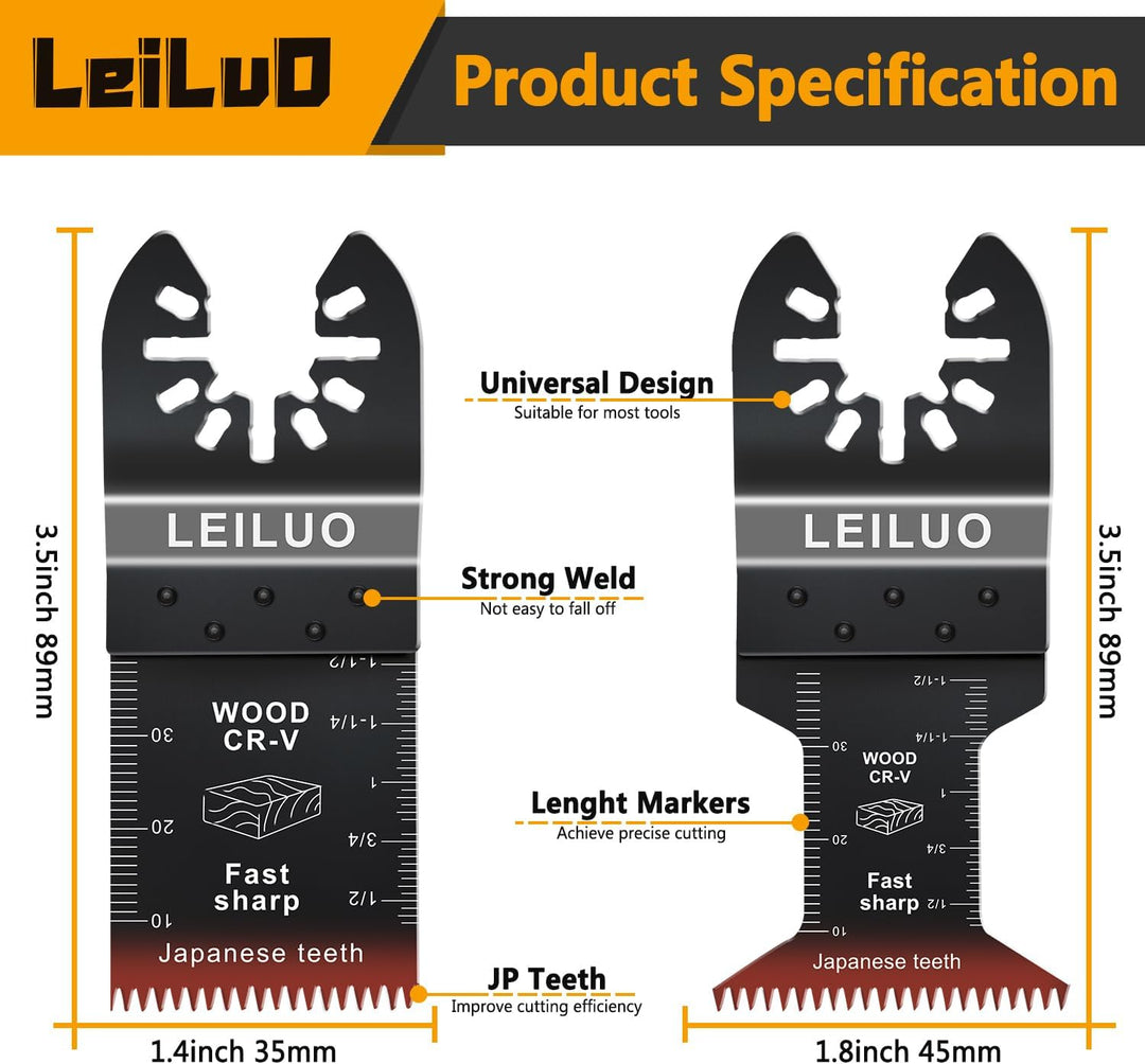 LEILUO 50Stk Multitool Sägeblätter Japanische Zähne Schnelles Schneiden CRV Material Universelles Zu