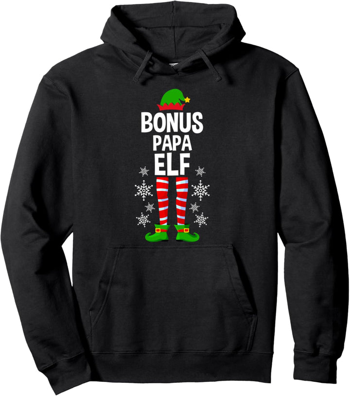 Bonus Papa Elf Elfen Partnerlook Familie Weihnachten Pullover Hoodie