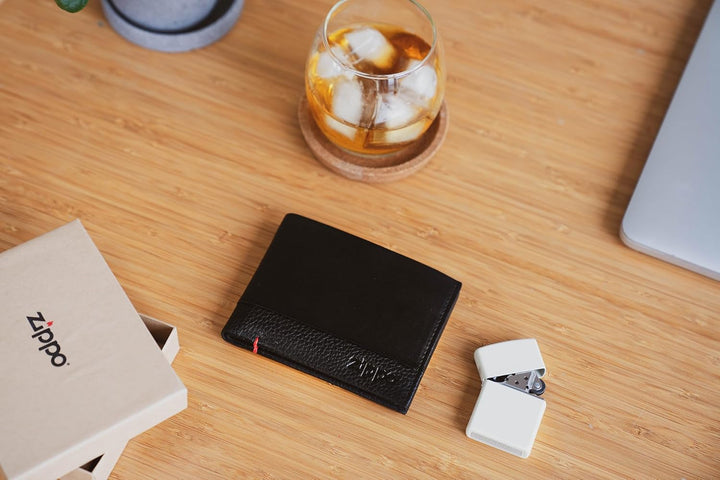 Zippo Herren Nappa Kreditkarten-Geldbörse Schwarz Geldbörse Schwarz (Schwarz)