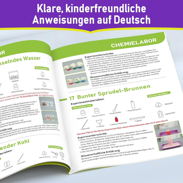 BenBen 105+ Experimente für Kinder ab 6 7 8 9 10, Wissenschaft Experimentierkasten für Kinder, STEM