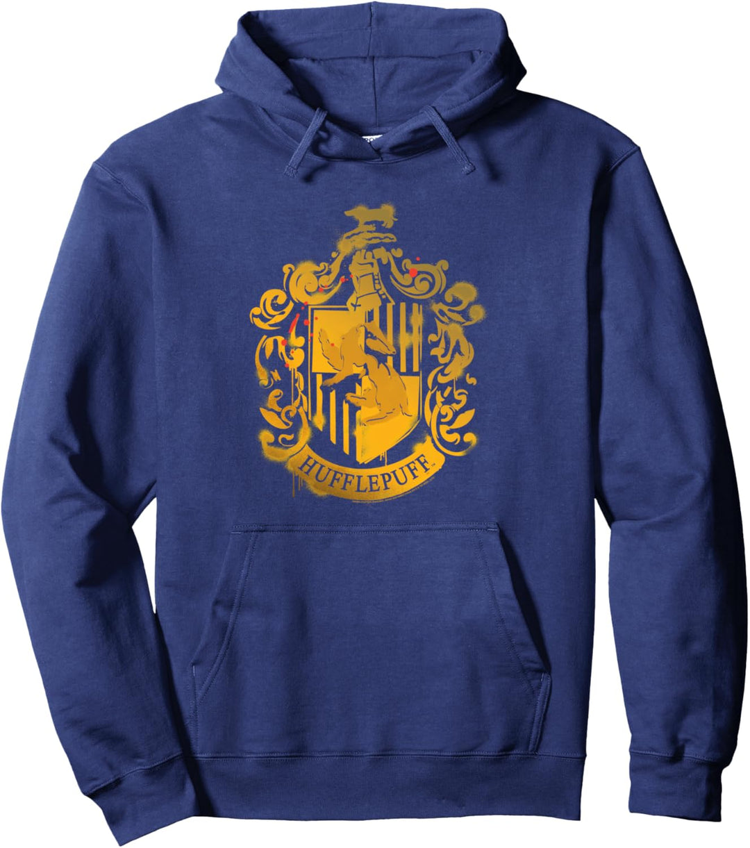 Harry Potter Hufflepuff Crest Stencil Pullover Hoodie