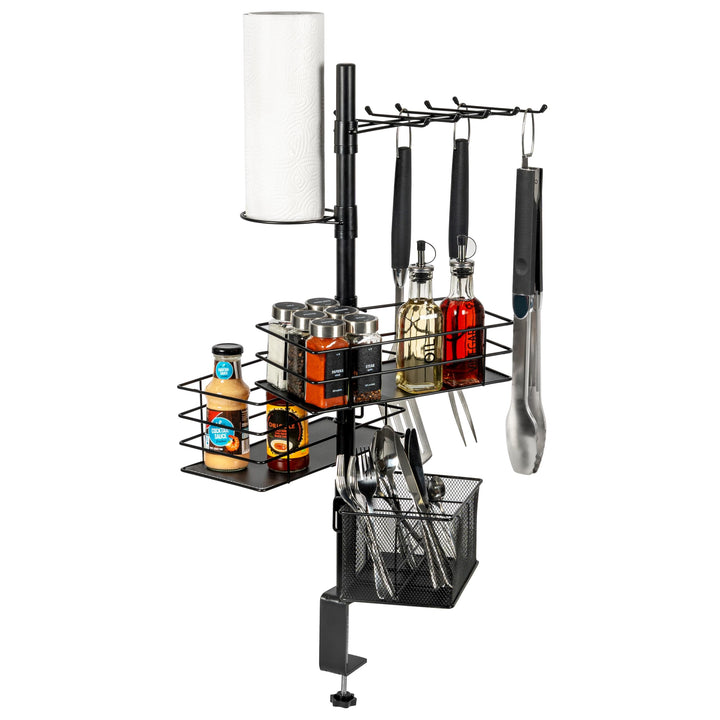 eluno 5-in-1 Grillzubehör-Organizer, Grill-Caddy inklusive Utensilienhaltern, Körben, Hakenleiste un