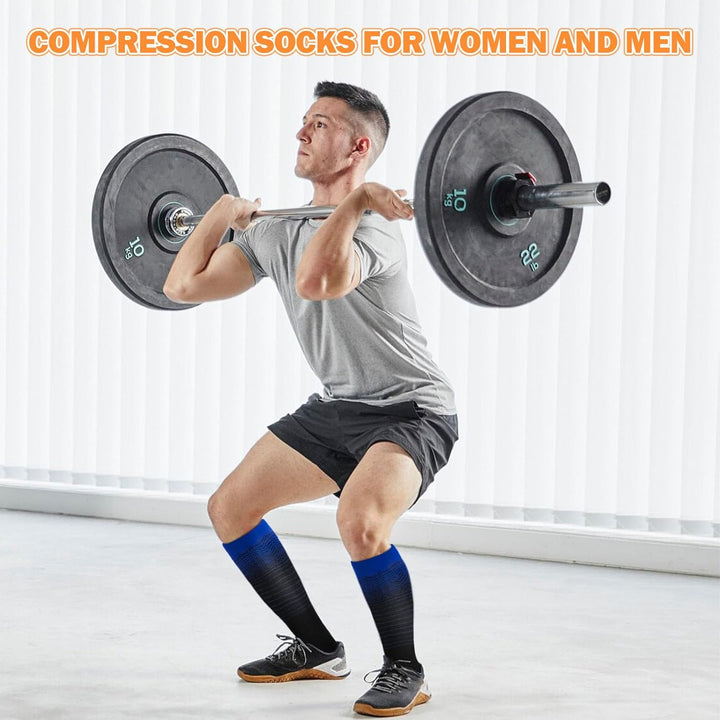 LEOSTEP Kompressionsstrümpfe für Männer und Frauen (6 Paar) – Kompressionssocken für Alltag, Reise,