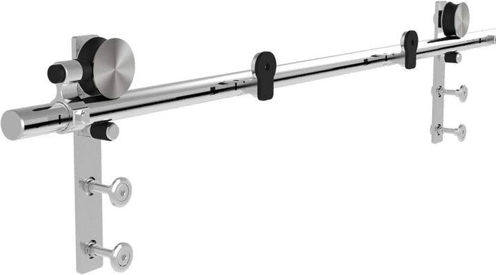 WOLFBIRD Schiebetürbeschläge Edelstahl 200cm Schiebeschiene Komplettes Rollschienenset Heavy Duty St