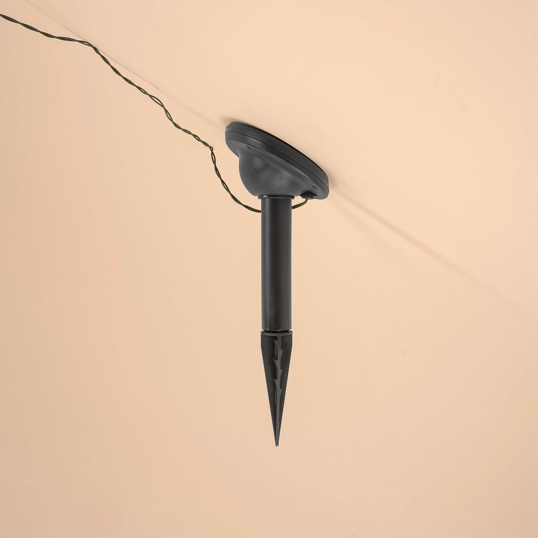 Esotec Solar Lichterkette, 6m, 60 LEDs, warmweiss, Zuleitung 2m, Akku, Solarmodul, Erdspiess, Aussen